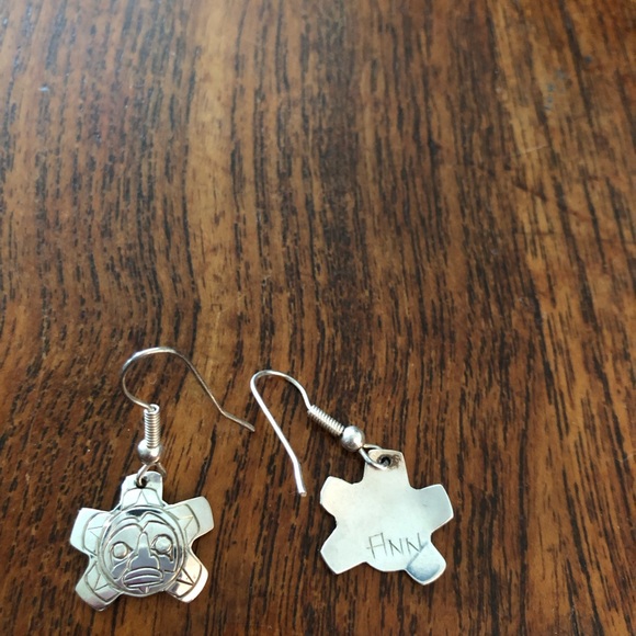 Sterling silver Sun earrings. - Picture 2 of 3